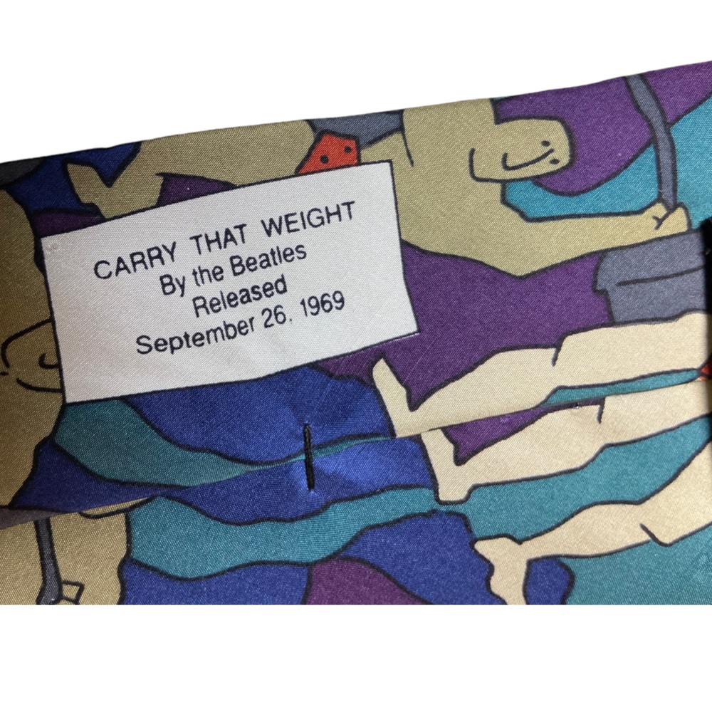 Vintage 1991 Blue The BEATLES Carry That Weight Commemorative Men’s Neck Tie - Picture 6 of 6
